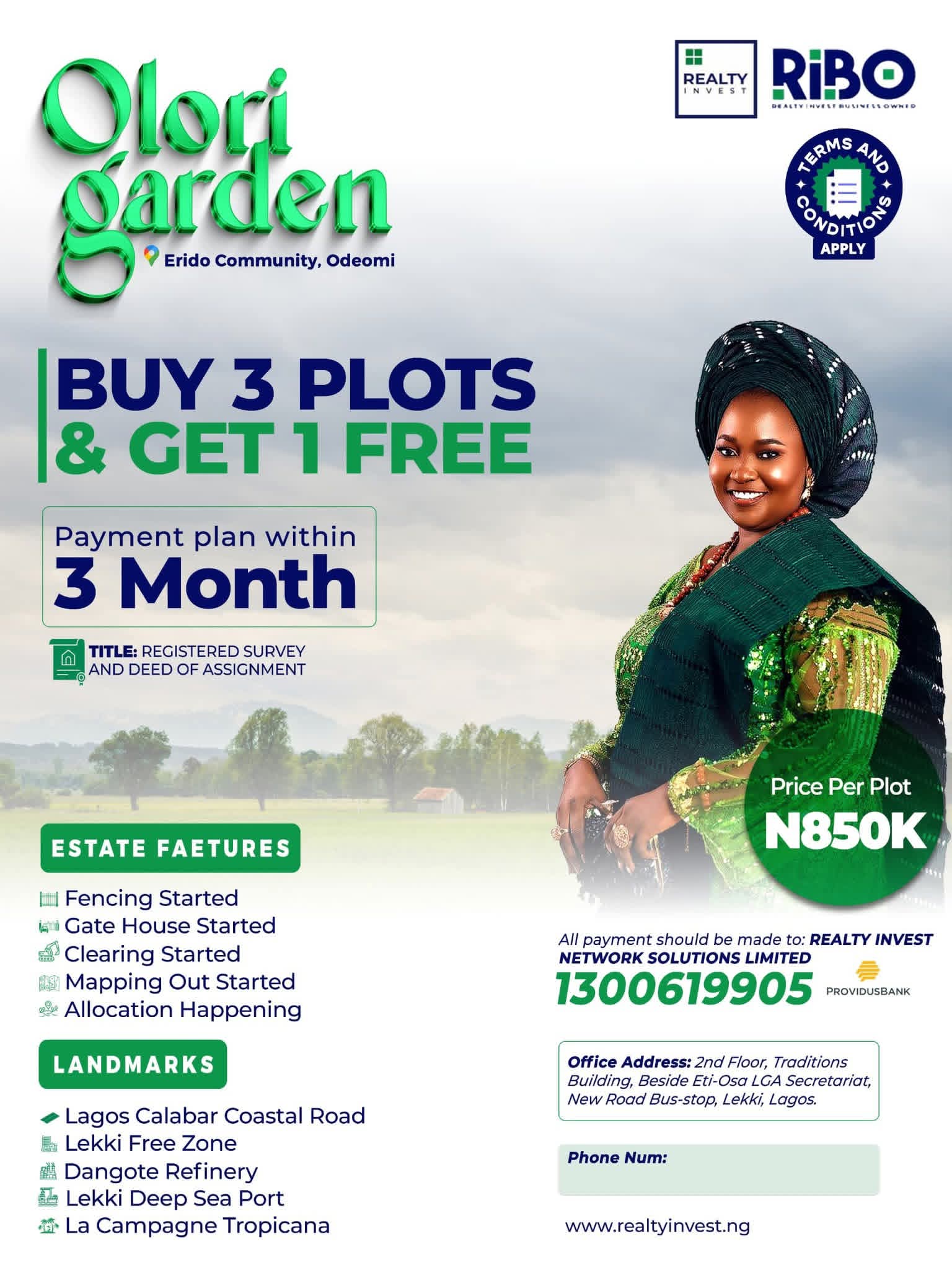 Olori Gardens campaign flyer